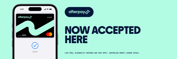 Afterpay now accepted here. Pay it in 4, interest free.
