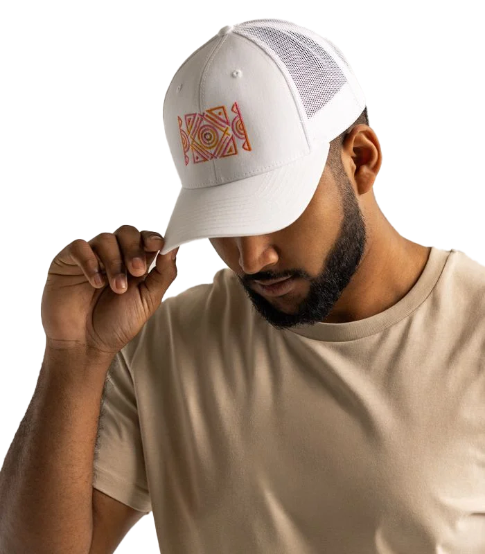 Custom embroidered cap with drone business logo