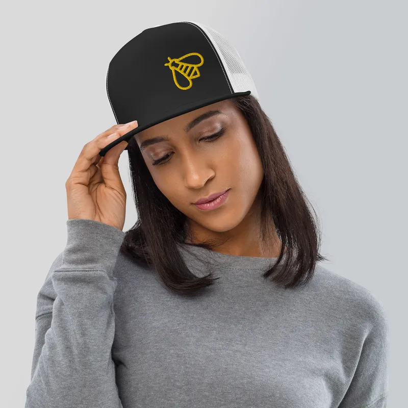 Official Droneit trucker cap with embroidered yellow drone logo
